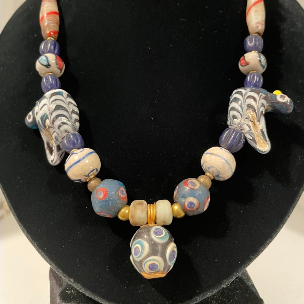 Ancient Islamic Glass Bird Necklace
